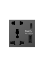 TIS-CLK-UNV-USBCA-GREY (13A 220V, 2USB(C+A), 5PIN)